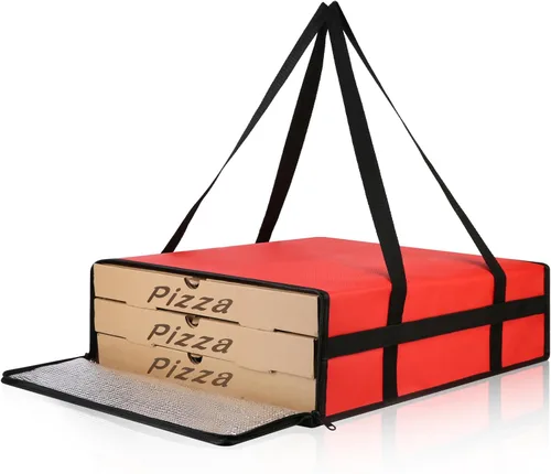 Miniatura 16 de Bodaon Bolsas de pizza para entrega, bolsa de entrega de pizza aislada para conductores de entrega, 20 x 20 x 6 pulgadas, bolsas calentadoras
