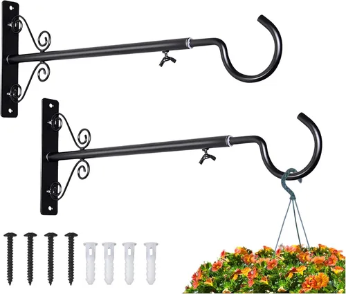 Miniatura 16 de BOLITE Colgadores de plantas, soportes colgantes de 6 pulgadas para plantas al aire libre o interior, ganchos de pared para colgar comederos