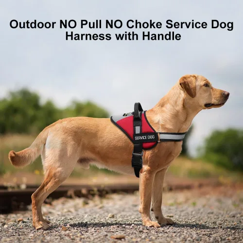Miniatura 5 de Plutus Pet Chaleco de servicio para perro, arnés de chaleco para perro sin tirones con asa de fácil control, reflectante, transpirable, suave