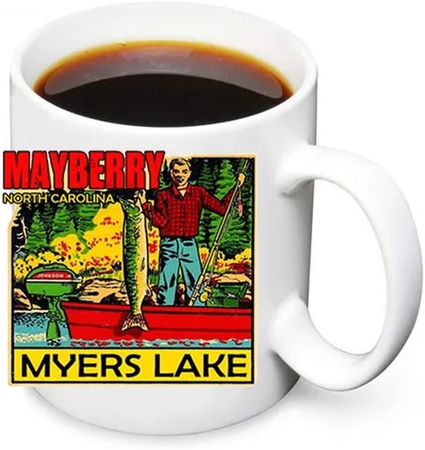 Miniatura 14 de Brotherhood Mayberry Mt Airy Sheriff Aunt Bea's Pickles Oregon Nueva Escocia Wally's Service Andy Griffith - Tazas de café de cerámica blanca de 11
