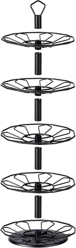 Miniatura 3 de FlagShip Soporte para cápsulas Keurig, carrusel, soporte para cápsulas de café, metal negro, 5 niveles, 35 cápsulas