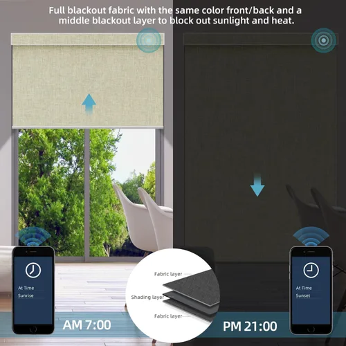 Miniatura 5 de SmartWings Persianas motorizadas con control remoto para ventanas, persianas enrollables Matter 100% opacas, automáticas, eléctricas inteligentes
