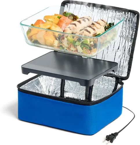 Miniatura 18 de HOTLOGIC Mini lonchera térmica - Calentador eléctrico portátil de alimentos para hombres y mujeres - Ideal para el trabajo, la oficina y la Rojo