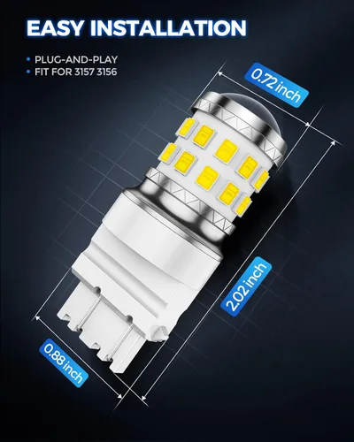 Miniatura 5 de Marsauto 3157 Bombillas LED para luz de freno, marcha atrás y reversa, 4157 3057 3156 3056 3456 3457 con proyector, reemplazo de luces de marcha