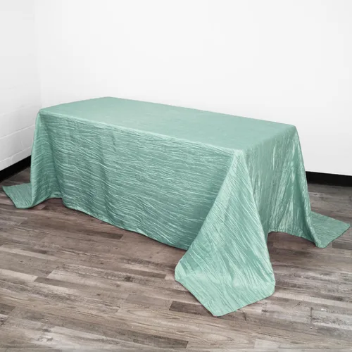 Miniatura 37 de YOUR CHAIR COVERS - Mantel Rectangular de Tafetán Arrugado de 90 x 132 Pulgadas - Azul Polvoriento, Manteles Rectangulares para Mesas Rectangulares