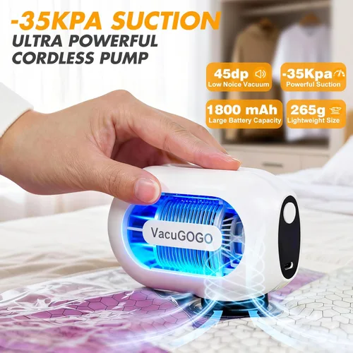 Miniatura 4 de Travel Vacuum Storage Bags with Pump, Carry-on Luggage Compression Bags + Portable Electric Pump, 80% Space Saver for Clothes, Vacuum Seal Bags for