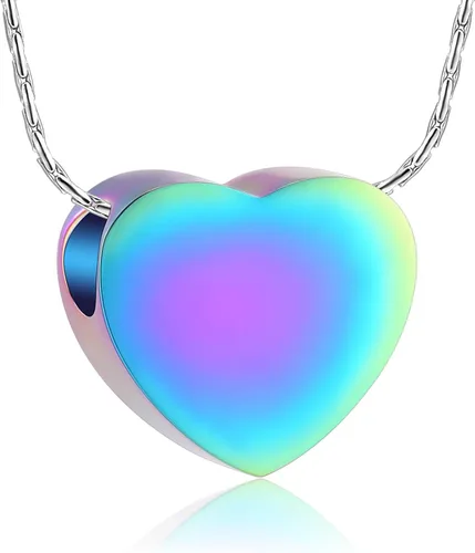 Miniatura 111 de constantlife Joyería de cremación para cenizas – Colgante de corazón conmemorativo collar de urna conmemorativa soporte para cenizas de acero