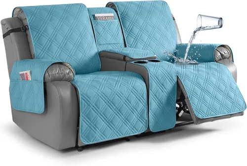 Miniatura 21 de TAOCOCO Fundas de sofá reclinable 100% impermeables con consola, fundas de sofá para sofá reclinable de 3 asientos con diseño de correas, funda
