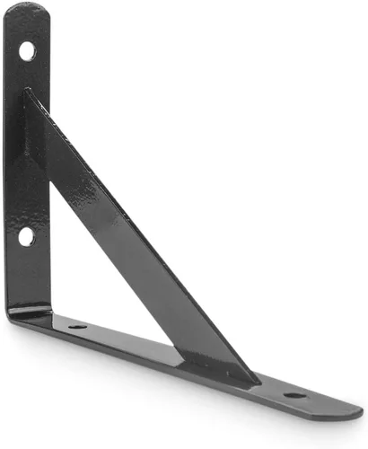 Miniatura 4 de Eau L - Soportes de estante resistentes, 6 unidades, soporte de esquina negro de 4 x 6 pulgadas, estantes flotantes de 90 grados, soportes