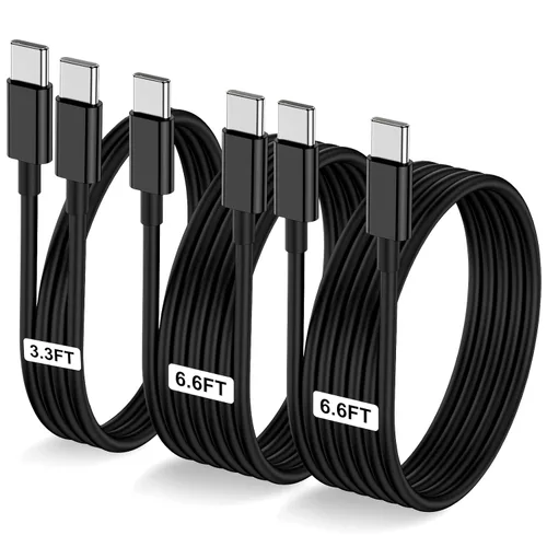 Miniatura 16 de Paquete de 2 cables USB C a USB C de 10 pies y 60 W, cable tipo C a tipo C, cable de carga rápida para iPhone Air 17 16e 16 15 Pro Plus Pro Max