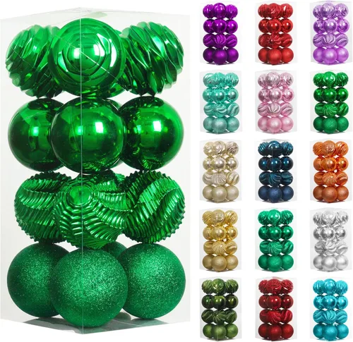 Miniatura 45 de XmasExp - Juego de 24 adornos de bola de Navidad mini irrompibles, adornos para árbol de Navidad, bolas de árbol de Navidad de 30 mm/1.18 pulgadas