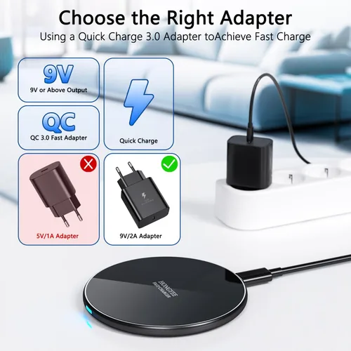 Miniatura 7 de Cargador inalámbrico de 20 W, almohadilla de carga inalámbrica de 20 W, cargador rápido inalámbrico compatible con iPhone 17/17 Pro