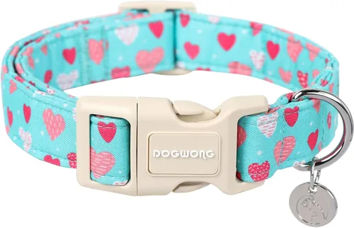 Miniatura 29 de DOGWONG Collar de perro de San Valentín, collar de perro con estampado de corazones para perros grandes, lindos collares de primavera, hembra