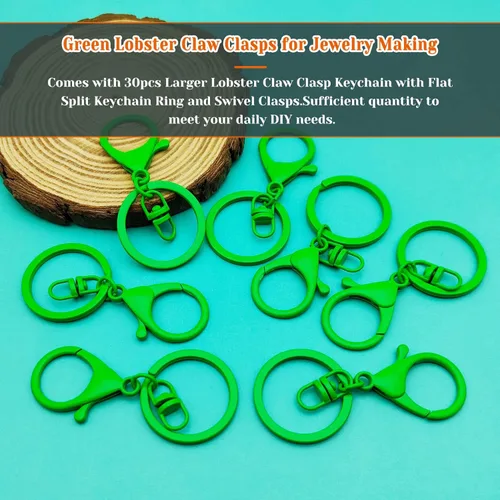 Miniatura 2 de 30 llaveros con cierre de langosta para fabricación de joyas, broches de metal giratorios con cierres giratorios, clips de gancho, anillo de llavero