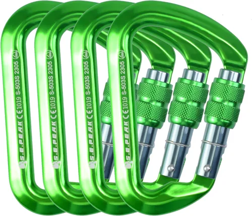 Miniatura 20 de SEPEAK UIAA - Mosquetón de escalada con bloqueo de 30 kN, clip profesional para puerta de tornillo resistente para escalada al aire libre