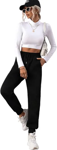 Miniatura 6 de SHENHE Pantalones deportivos elásticos de cintura alta con cordón para mujer