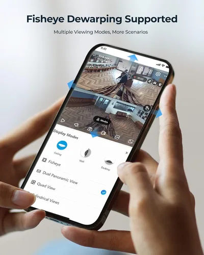 Miniatura 4 de REOLINK Cámara IP PoE de 6MP con vista de ojo de pez de 360°, vigilancia para seguridad del hogar/oficina, detección inteligente de humanos