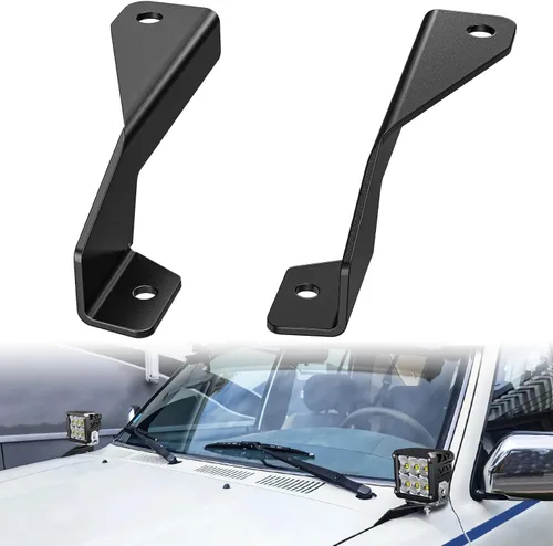 Miniatura 13 de Nilight Soporte de luz de zanja, bisagras de capó, kit de soporte de montaje para luz LED auxiliar todoterreno para luz de trabajo en Toyota 4Runner
