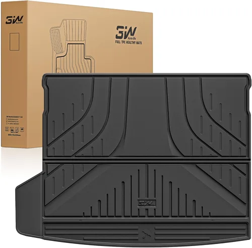 Miniatura 21 de 3W - Alfombrillas de piso para automóvil, para todo tipo de clima, de elastómero termoplástico (TPE), juego completo para 1ª y 2ª filas, color negro