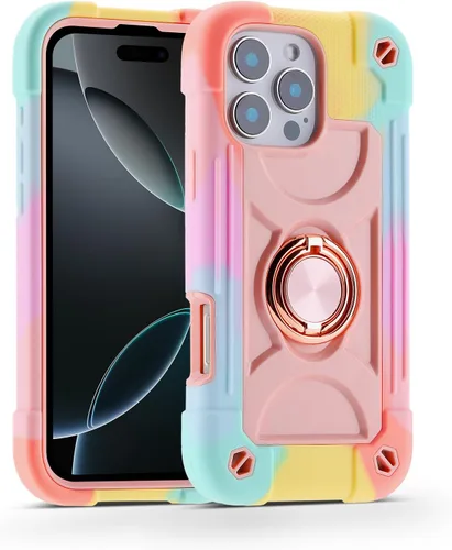 Miniatura 110 de MARKILL Funda compatible con iPhone 15 de 6.1 pulgadas con soporte integrado, [grado militar resistente de cuerpo completo] protección contra Rosa