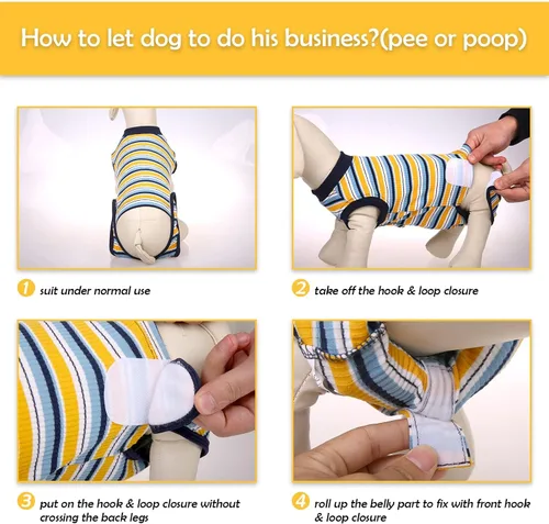Miniatura 4 de Kuoser Traje de recuperación para perros y gatos después de la cirugía, camisa profesional de recuperación de mascotas, vendajes para heridas