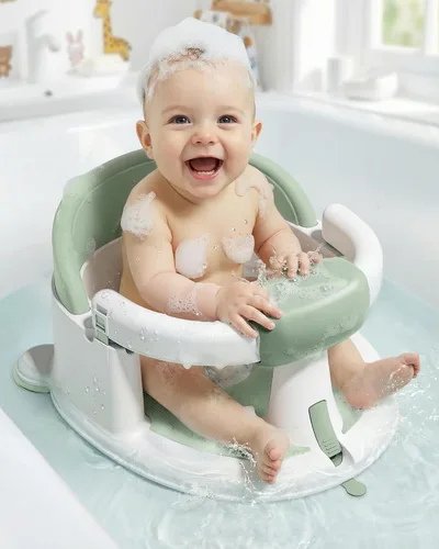 Miniatura 9 de Asiento de baño para bebés: silla de bañera antideslizante con ventosas, soporte de baño seguro y cómodo para bebés, ideal para sentarse, fácil