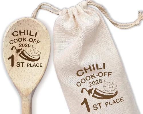Miniatura 10 de Chili Cook Off Spoon Premio Personalizado Trofeo de Chili de Madera Premio Campeón de Cocina 1er 2do 3er Lugar Mejor Postre Personalizado Nombre