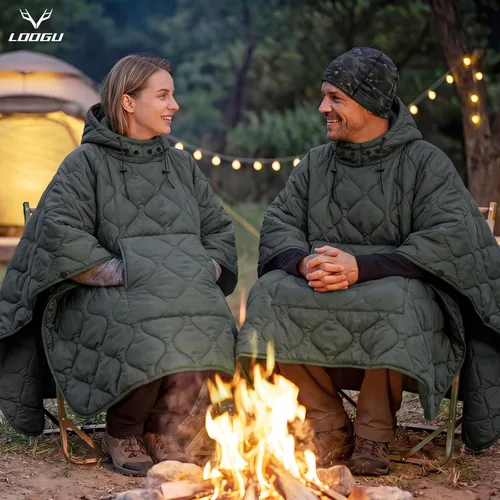 Miniatura 8 de LOOGU Manta Camuflaje Impermeable Aislante Forro de Poncho para Camping al Aire Libre, Senderismo, Caza, Supervivencia, Mochileros, Picnic