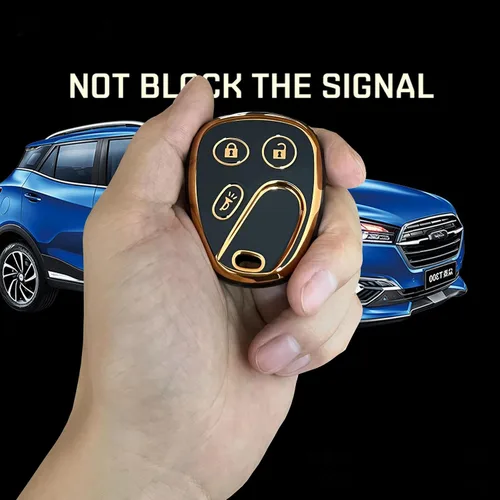 Miniatura 7 de Funda de TPU para llavero GMC con llavero de entrada sin llave, llave de control remoto para Cadillac para Chevrolet para GMC para Hummer (negro)