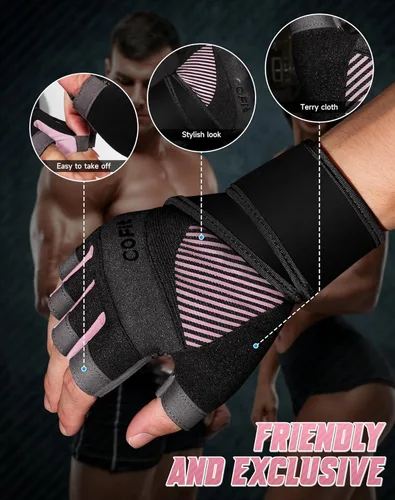 Miniatura 2 de Guantes de entrenamiento COFIT transpirables y antideslizantes, guantes de gimnasio para levantamiento de pesas para hombres y mujeres, agarre 6.