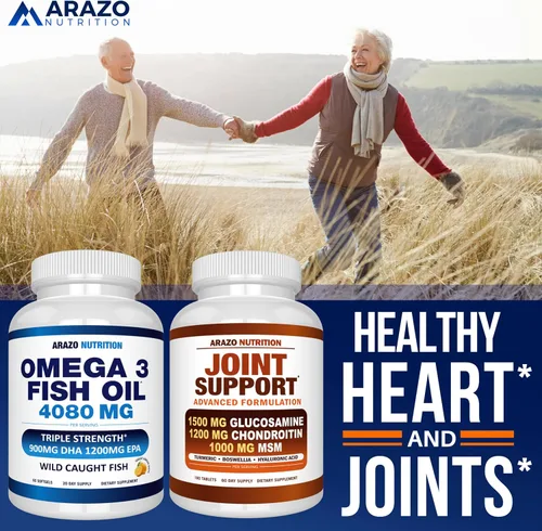 Miniatura 7 de Arazo Nutrition Concentrado de aceite de pescado omega-3 capturado en la naturaleza – 4,080 mg por porción – EPA alto 1200 mg y DHA 900 mg – 60
