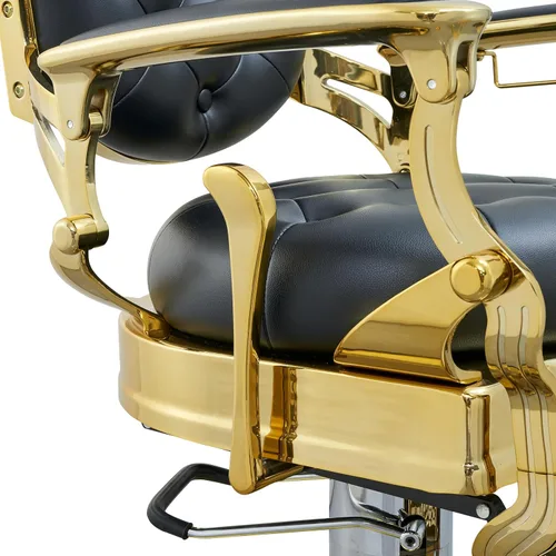 Miniatura 9 de Profesional ajustable Vintage Barber Chair para peluqueros Heavy Tattoo Shampoo Equipo de salón de belleza (dorado)