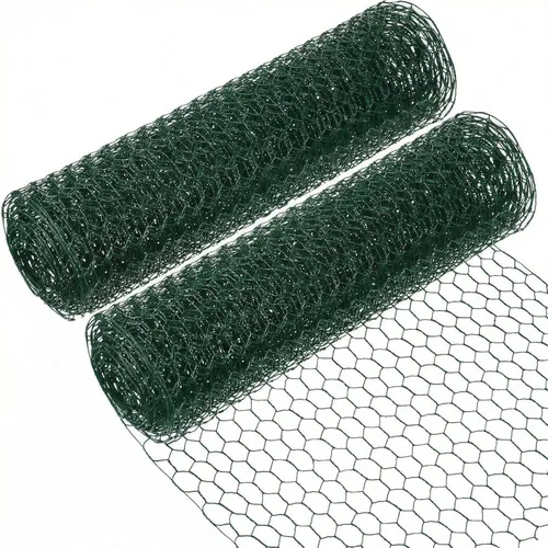Miniatura 13 de SATINIOR 2 láminas de malla de gallinero para trabajos artesanales, malla de alambre hexagonal galvanizada (verde, 13.7 x 160 pulgadas)