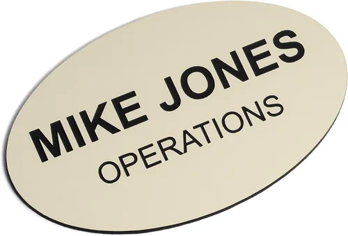 Miniatura 20 de Insignias de identificación con nombre grabadas personalizadas: identificación personalizada con pin o respaldo magnético, 1 pulgada x 3 pulgadas
