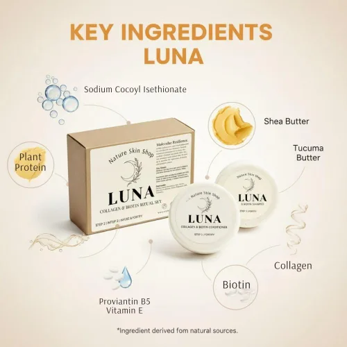 Miniatura 4 de Nature Skin Shop Luna - Juego de champú y acondicionador de colágeno y biotina, fortalecedor y voluminizador para cabello fino, adelgazamiento y Set
