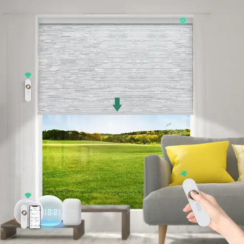 Miniatura 28 de Persianas motorizadas con control remoto [motor 100% opacas y silencioso] Persianas inteligentes compatibles con Alexa Google HomeKit, persianas