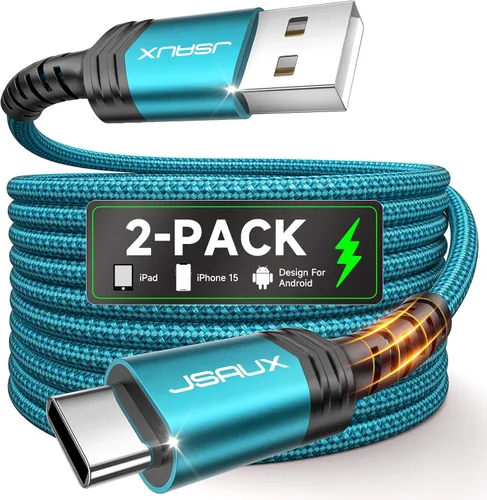 Miniatura 11 de JSAUX Cable USB C [2 unidades de 6.6 pies], cable USB A a USB de carga rápida para iPhone Air, iPhone 17, iPhone 17 Pro, iPhone 17 Pro Max, iPhone