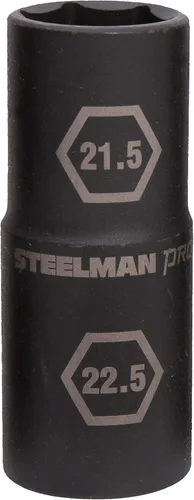 Miniatura 7 de Steelman Pro Juego de 5 piezas de llaves métricas de 6 puntos de pared delgada de impacto y barra de golpeo con medios tamaños