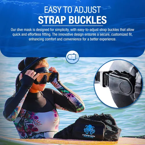 Miniatura 4 de Kraken Aquatics Máscara de buceo para adultos Equipo de esnórquel de calidad para adultos, equipo de buceo, máscara de buceo, equipo de buceo