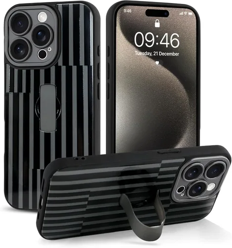 Miniatura 13 de Funda compatible con iPhone 17 Pro Max con correa de mano para los dedos, funda de teléfono con estampado de leopardo y guepardo para mujeres