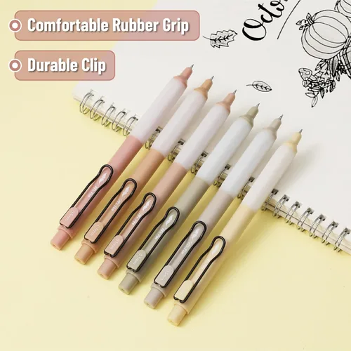 Miniatura 4 de Mr. Pen - Bolígrafos de gel retráctiles, paquete de 6, tinta negra, barriles bohemios, punta fina de 0.020 in, secado rápido, escritura suave