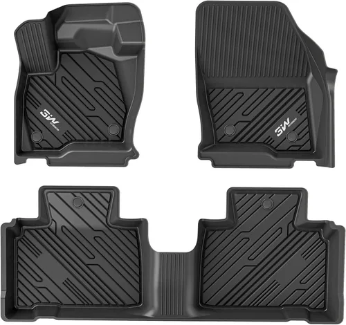 Miniatura 13 de 3W Tapetes para piso y alfombra delantera para Ford F150 / F-150 Lightning SuperCrew Cab 2015-2025, forro para piso TPE todo clima resistente