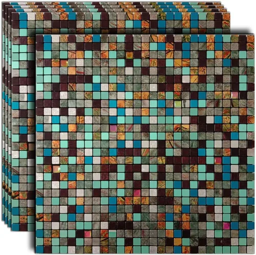 XUANINY Azulejos de protección contra salpicaduras para cocina, baño, chimenea, mosaico de aluminio metálico autoadhesivo (11.81 x 11.81 pulgadas)