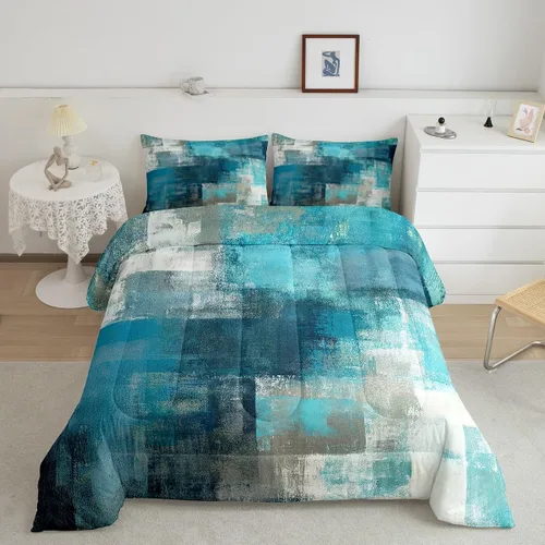 Miniatura 30 de Erosebridal - Juego de edredón tamaño King con diseño de Árbol de la Vida, juego de cama colorido de sol y luna para hombres y mujeres, edredón