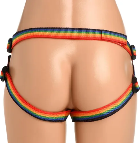 Miniatura 2 de Strap-U Ride The Rainbow con junta tórica universal que se adapta a cualquier consolador de correa. Arnés sexual para mujer, lavable a máquina