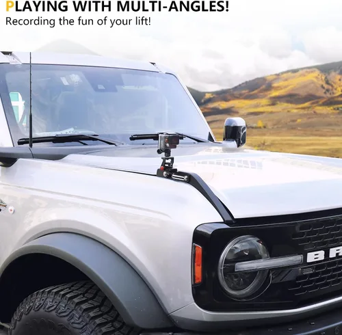 Miniatura 2 de Soporte de montaje de cámara de acción GoPro para Ford Bronco 2021 2022 2023 2024 2025 Accesorios exteriores de 2/4 puertas, capó, mira de sendero
