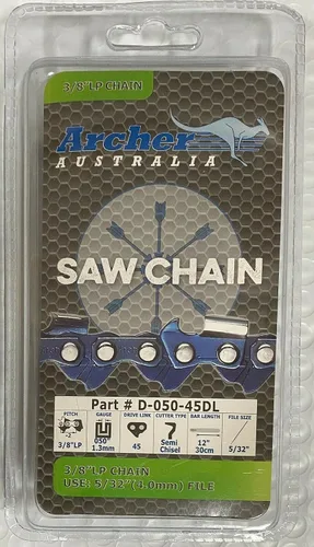 Cadena de motosierra Archer de 12 pulgadas 3/8LP-050-45DL compatible con Oregon 91VXL045G 91PX045G, S45 Kobalt motosierra eléctrica inalámbrica,