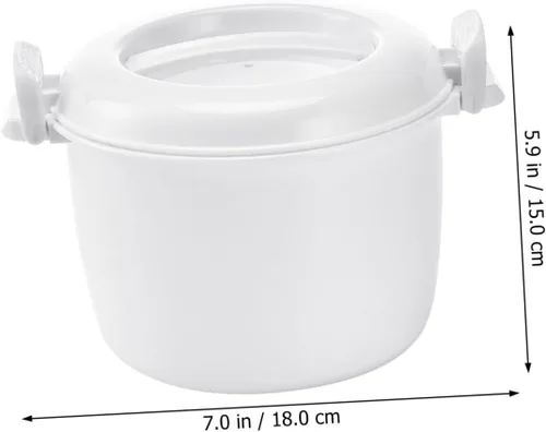 Miniatura 2 de CALLARON Microondas Arrocera Tapa Cuchara Multifuncional Microondas Arroz Pasta Verduras Antiadherente Preparación