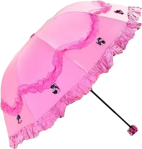 Miniatura 8 de Honeystore Paraguas plegable a prueba de rayos ultravioleta Princess Lace Parasol con cúpula anti-UV