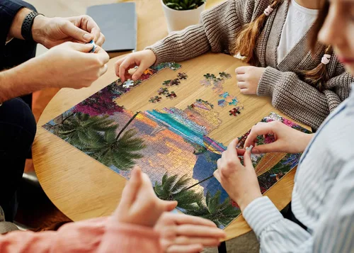 Miniatura 6 de Coloridos rompecabezas de playa y océano para adultos, 1000 piezas de naturaleza, hermoso pájaro de Hawái, flores, plantas, árboles, rompecabezas